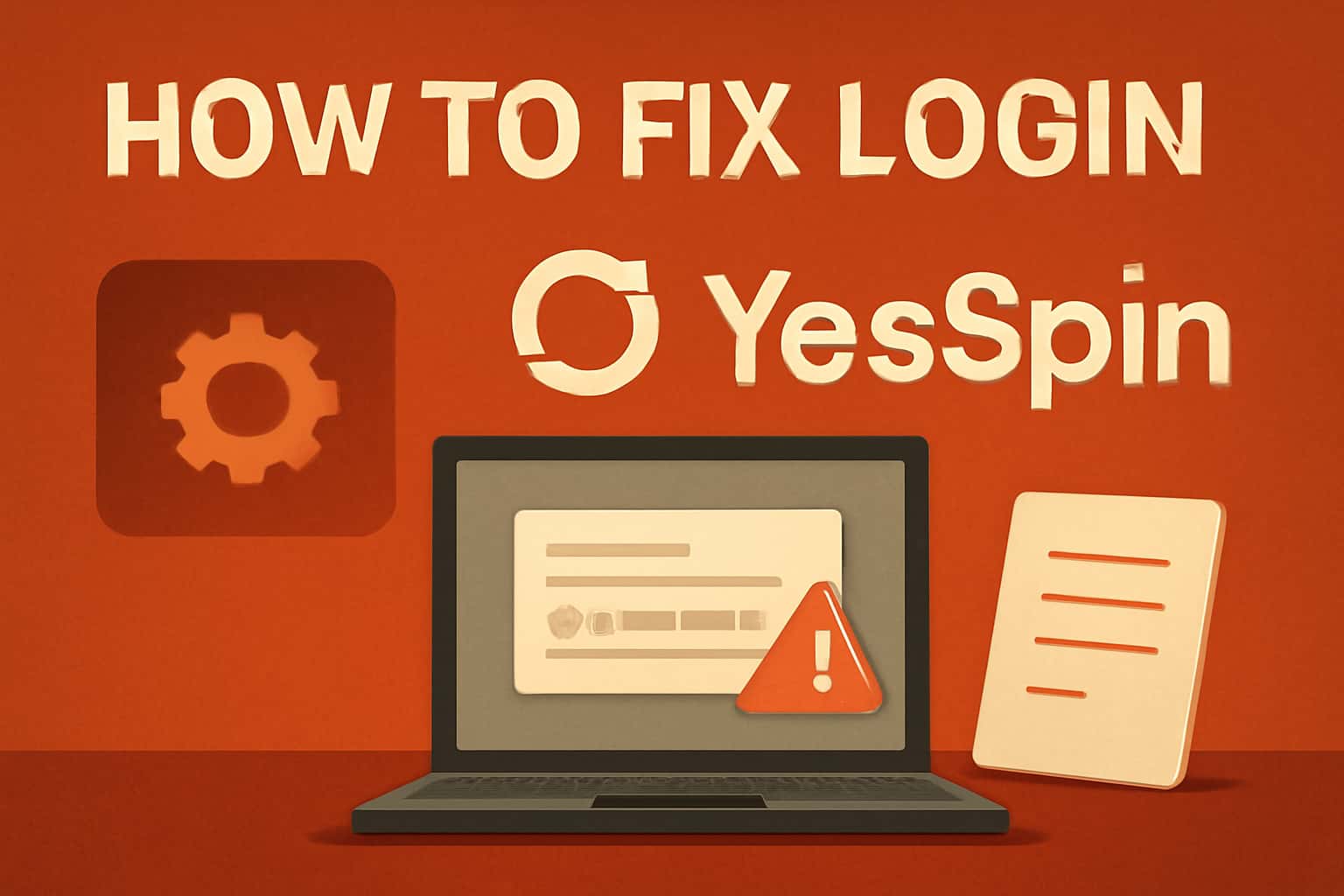 An informative graphic on troubleshooting login issues for YesSpin.