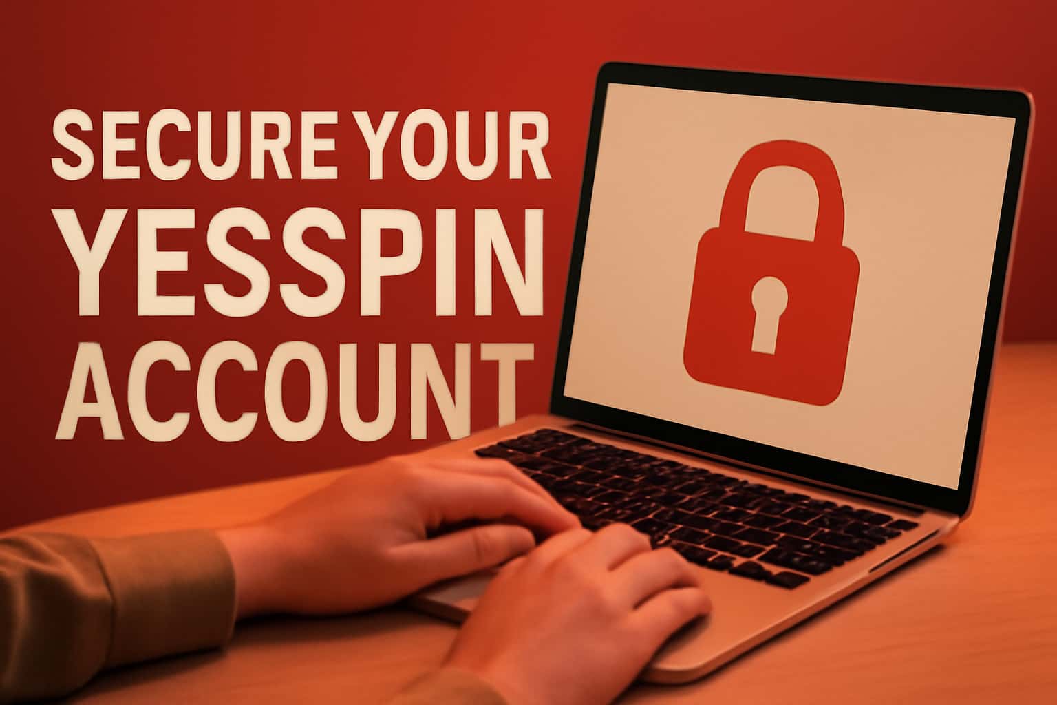 An informative scene depicting security measures for YesSpin accounts.