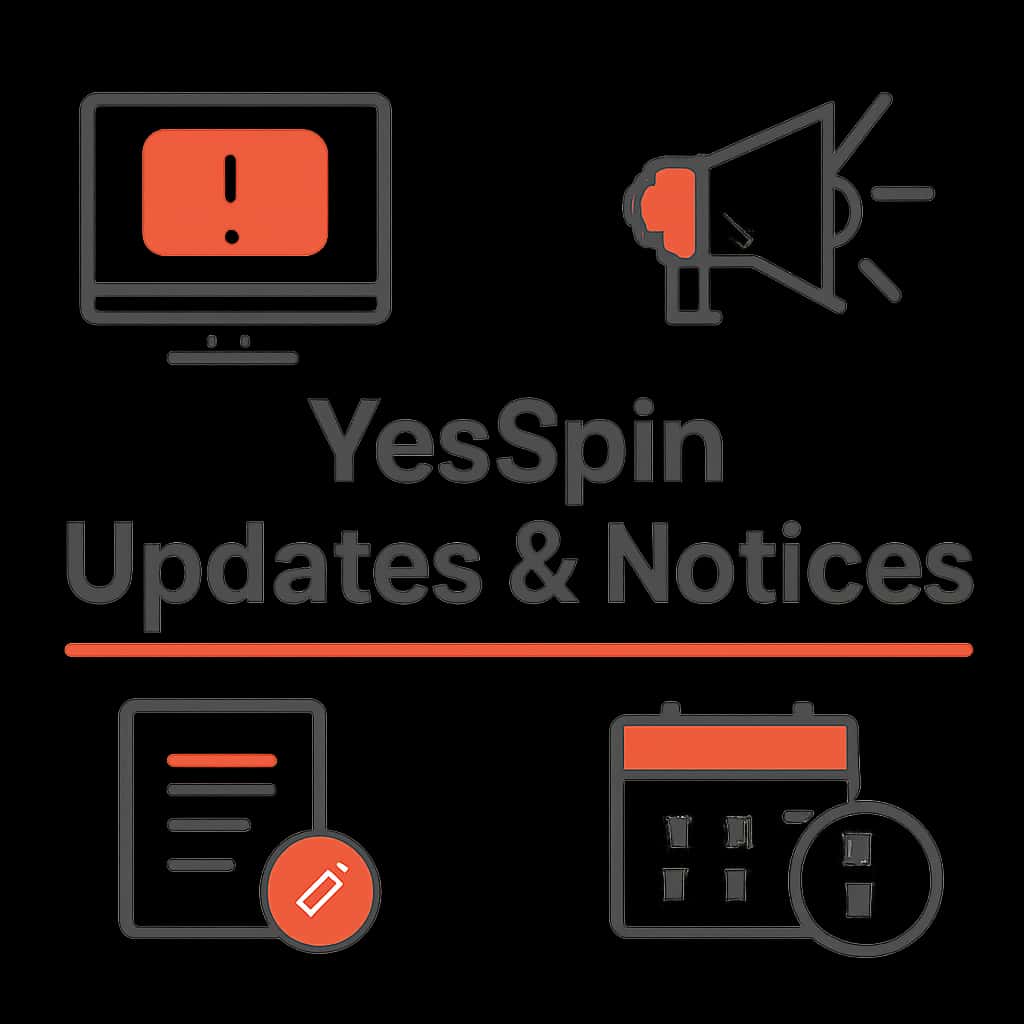 Illustration explaining YesSpin Updates and Notices.