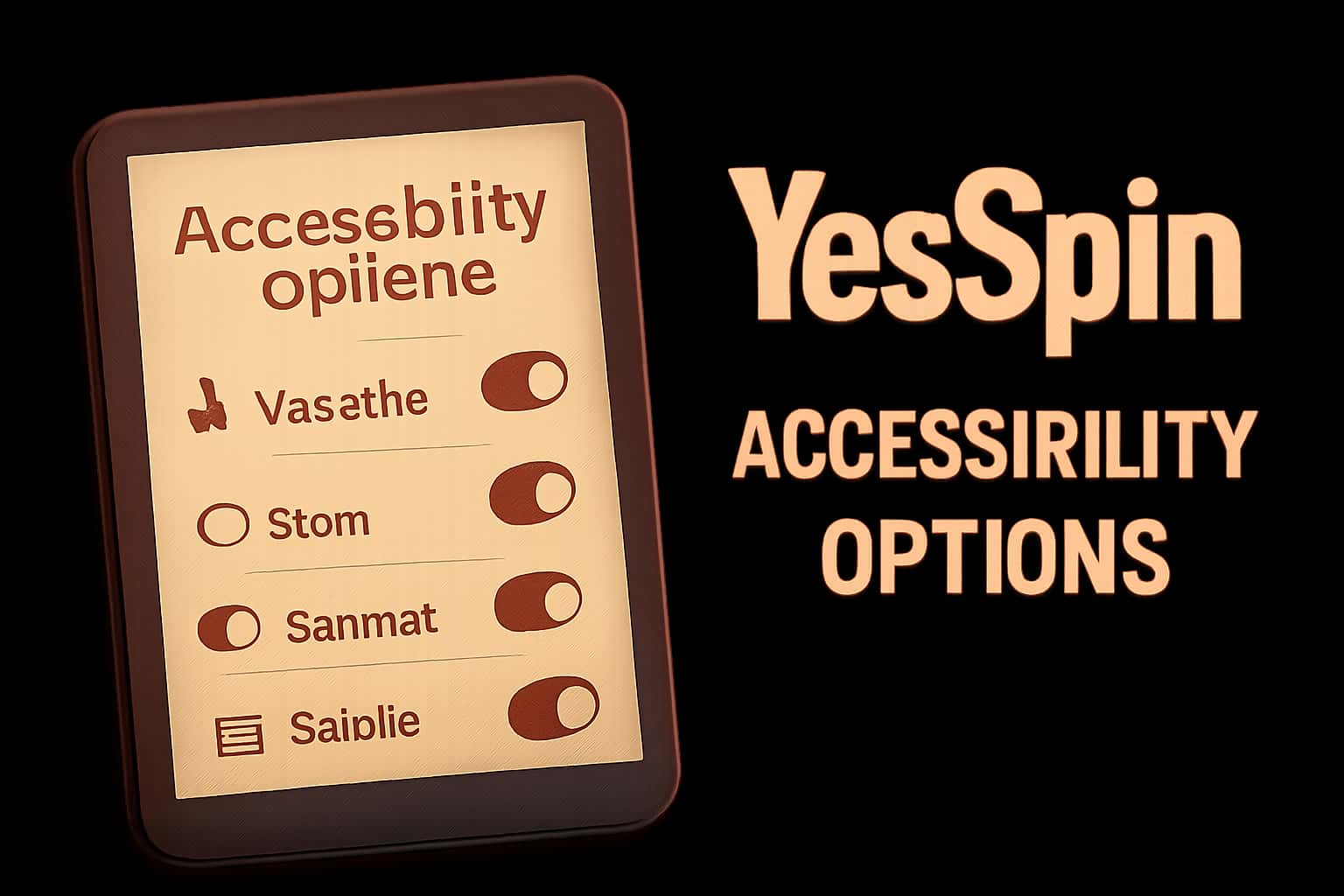 An informative visual representation of YesSpin Accessibility Options, showcasing user-friendly features.