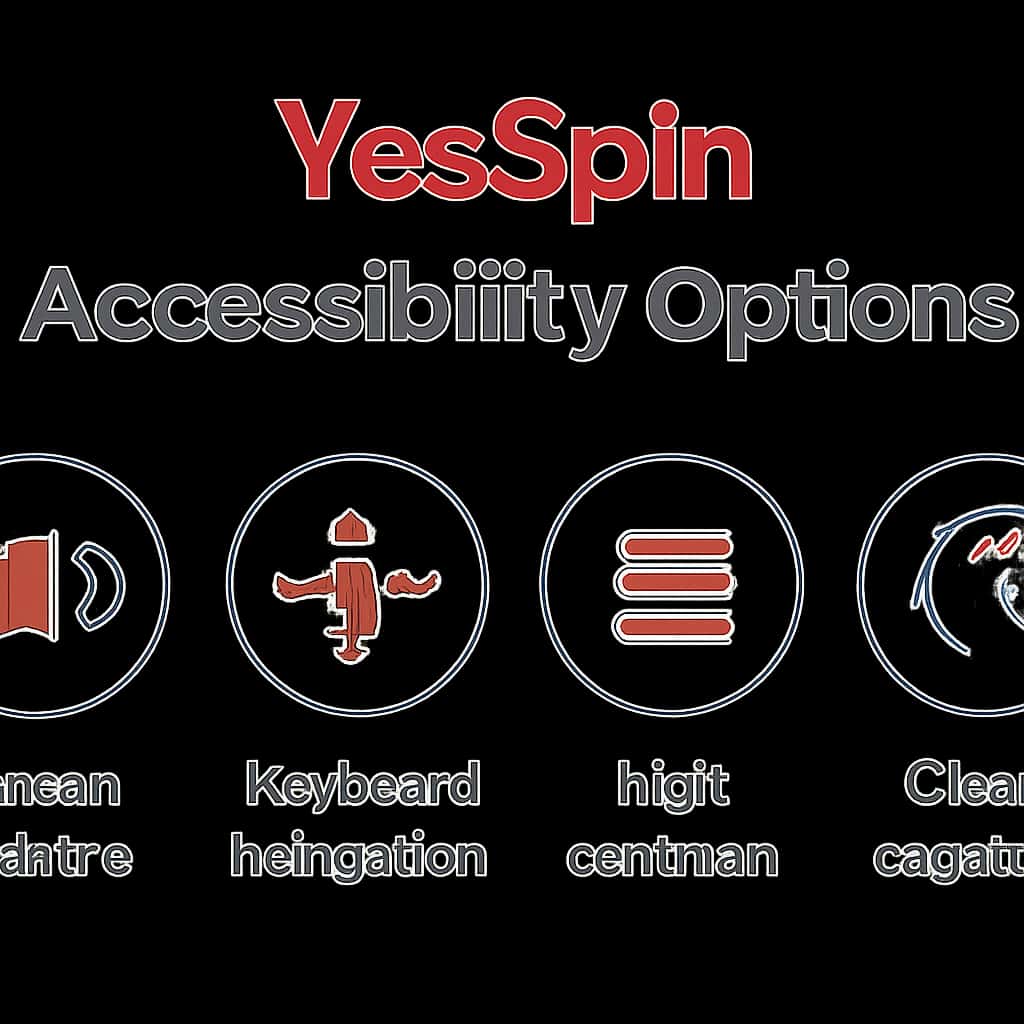 An educational diagram outlining the key features of YesSpin Accessibility Options.