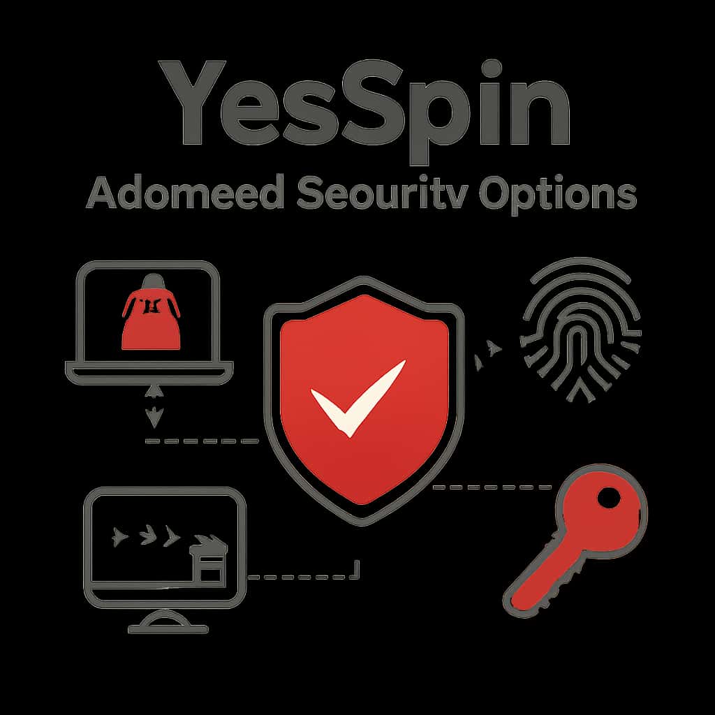 An educational diagram illustrating the security features of YesSpin.