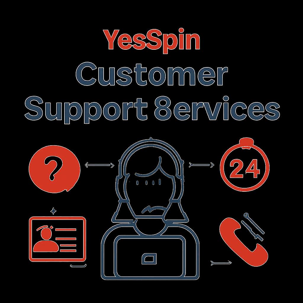 Illustration of YesSpin Customer Support Services features