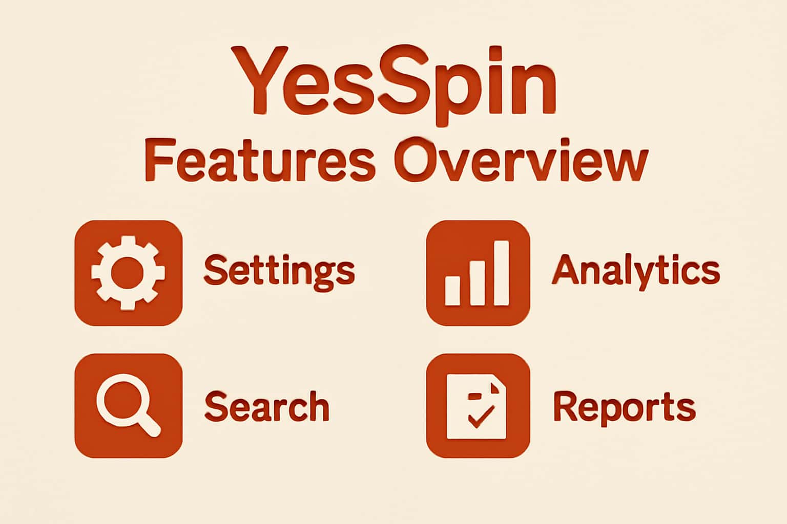 Overview of YesSpin features displayed in a professional format.