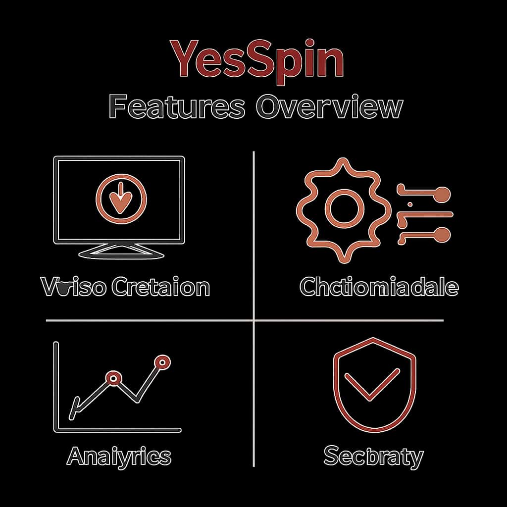 Illustration showcasing the features of YesSpin.